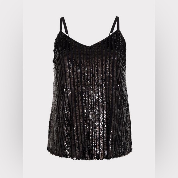 torrid Tops - NWT Torrid Sophie Sequin Swing Black Cami, Size Large